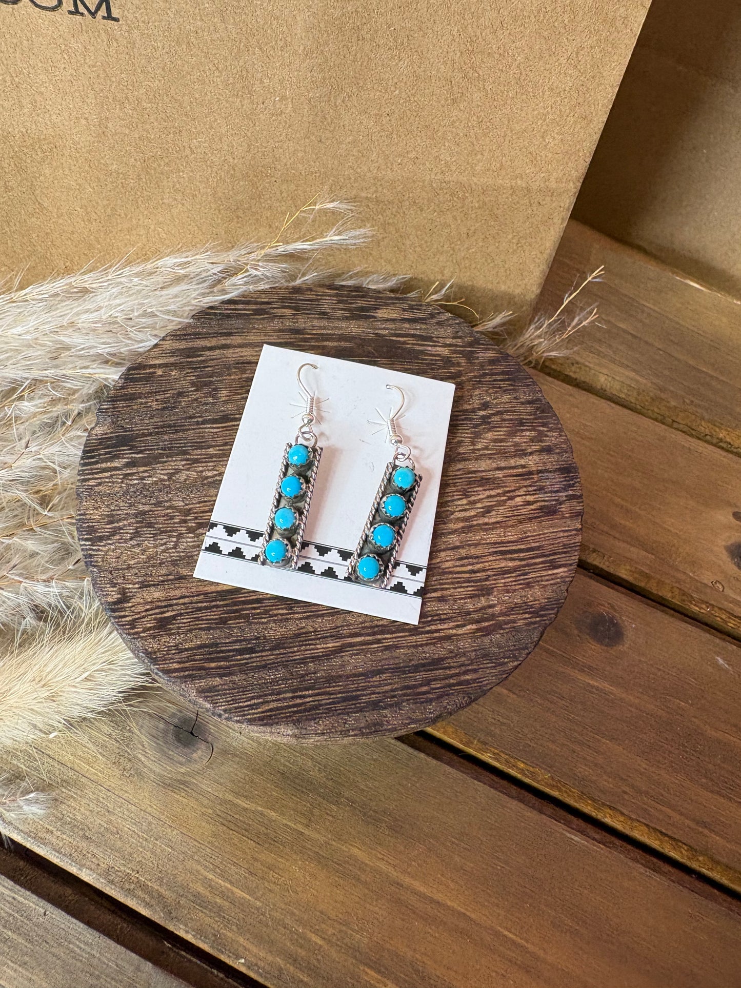 Authentic Turquoise Navajo Bar Earrings