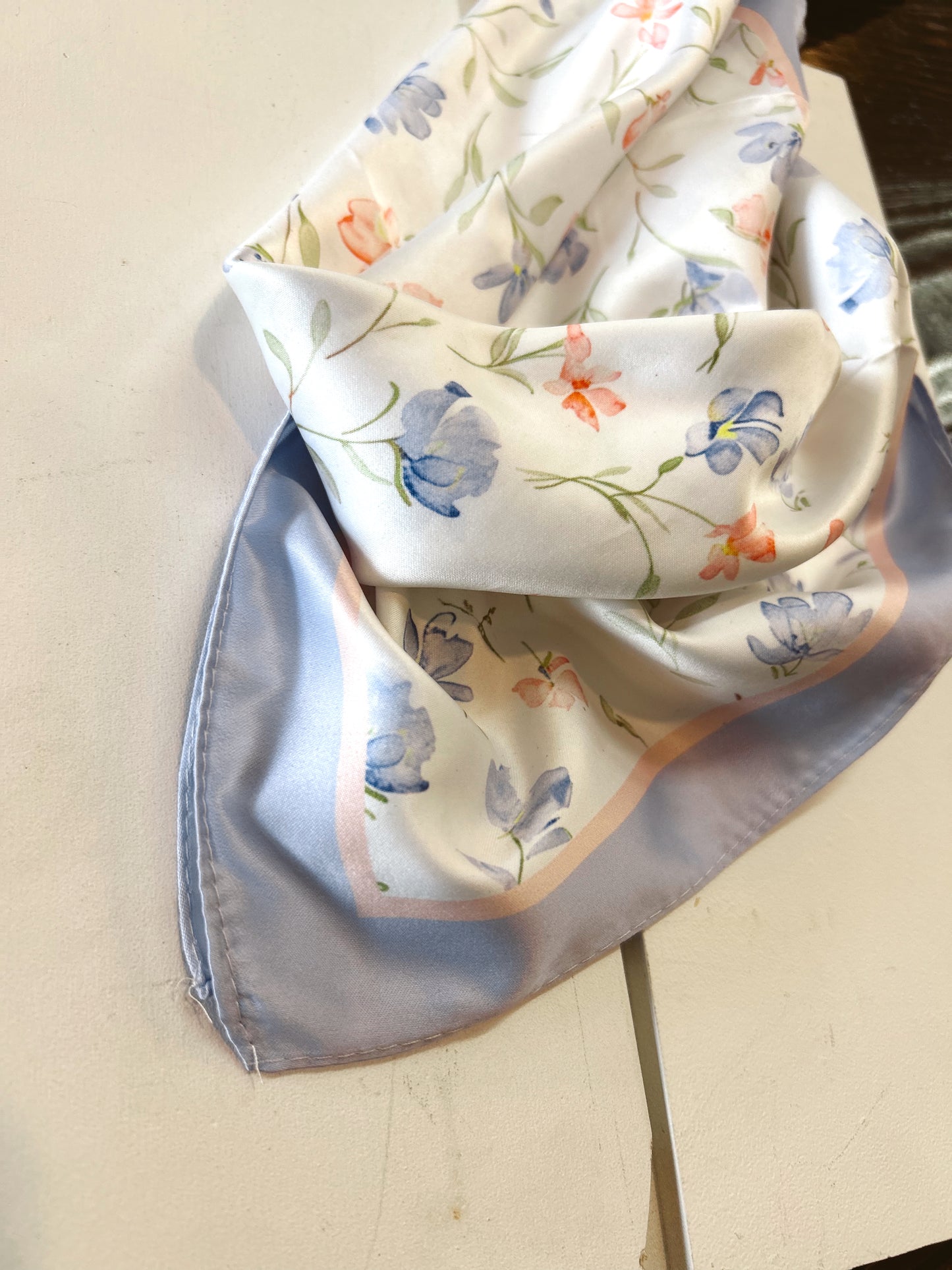 Lavender Floral Print Silky Bandana