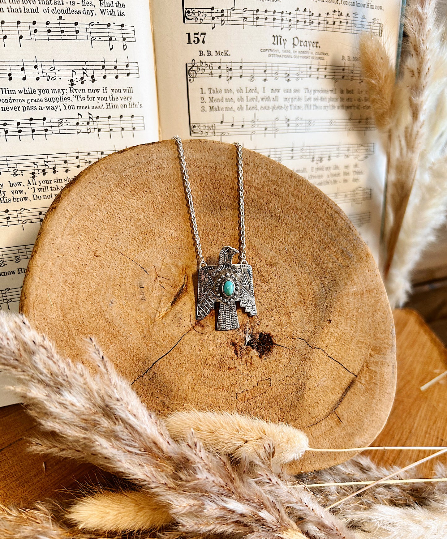 Kingman Turquoise Thunderbird Necklace