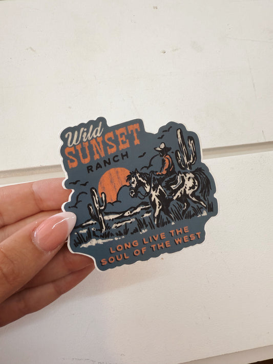 Wild Sunset Ranch Sticker