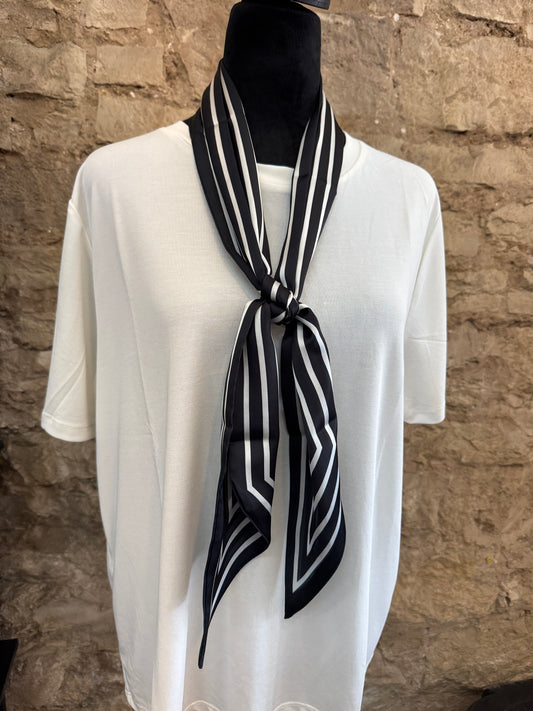White & Black Stripe Scarf