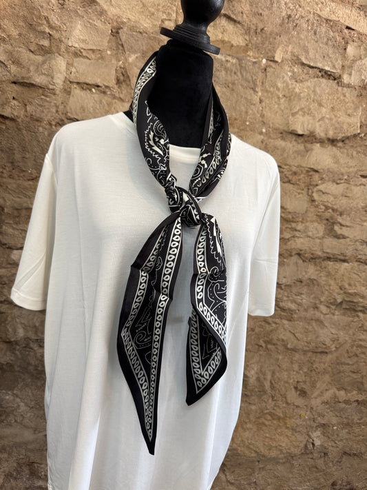 Black Paisley Bandana Scarf