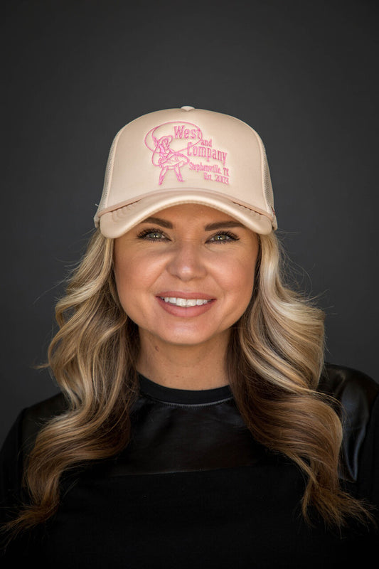 West & Co Pink Cowgirl Trucker