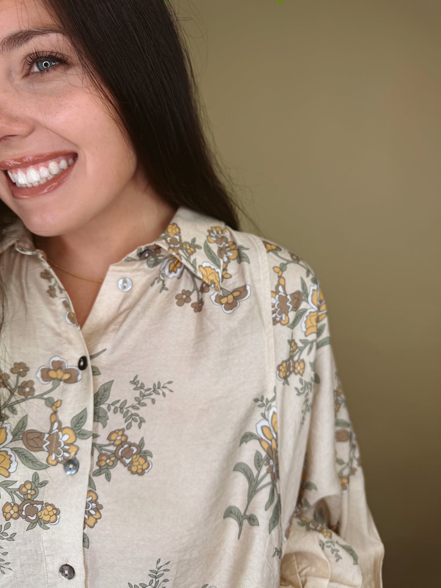 The Meadow Pleated Floral Top