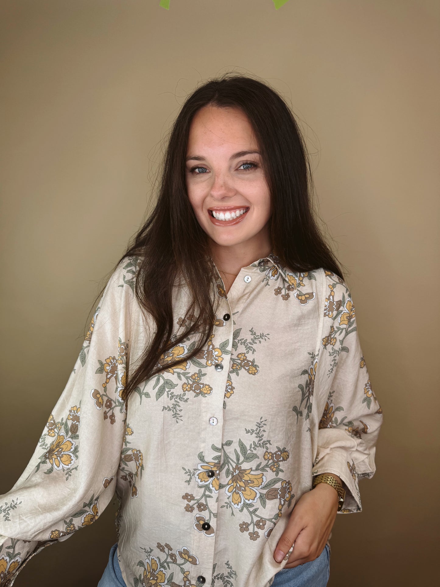 The Meadow Pleated Floral Top