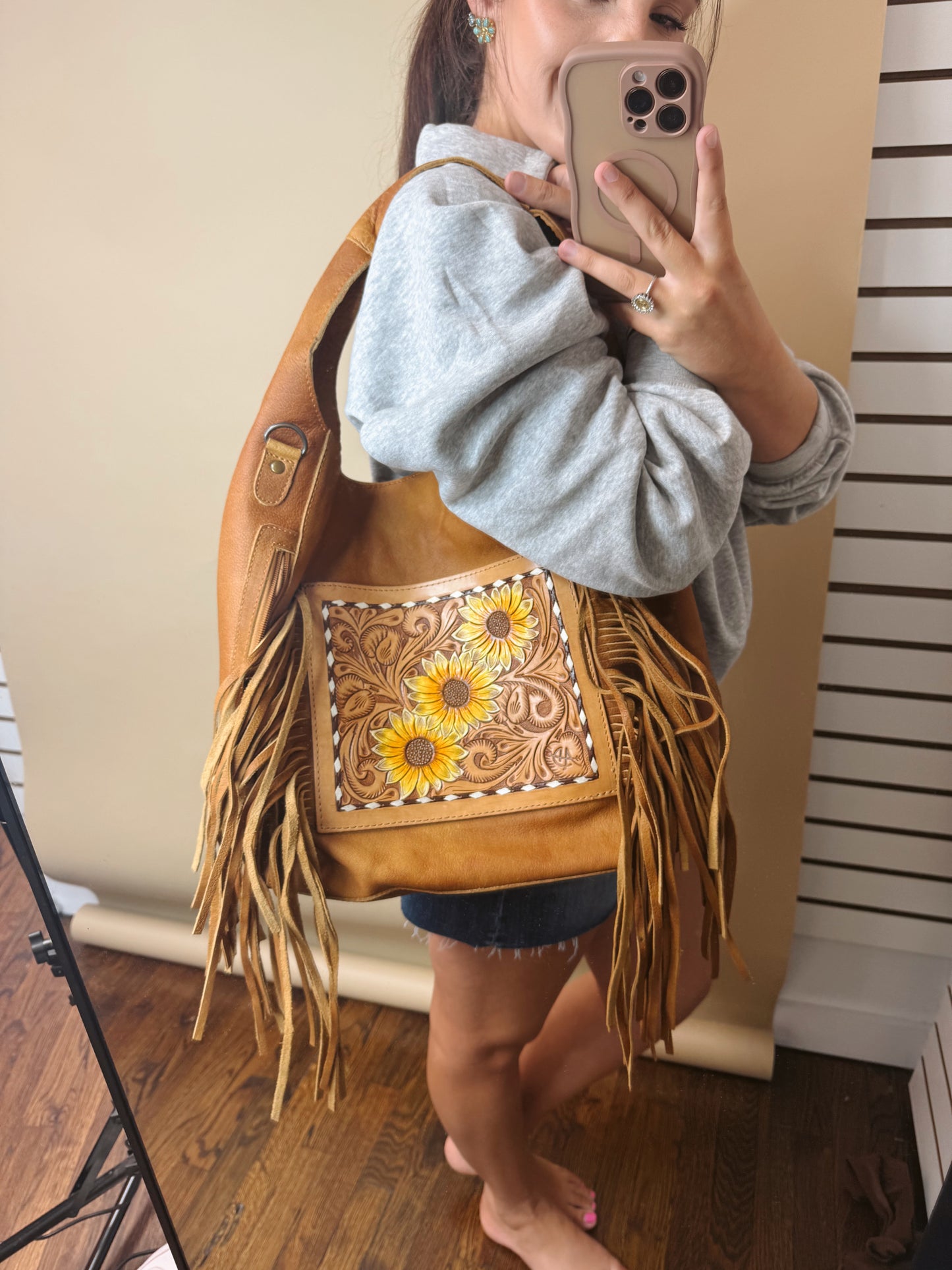 The Reno Sunflower Leather Purse