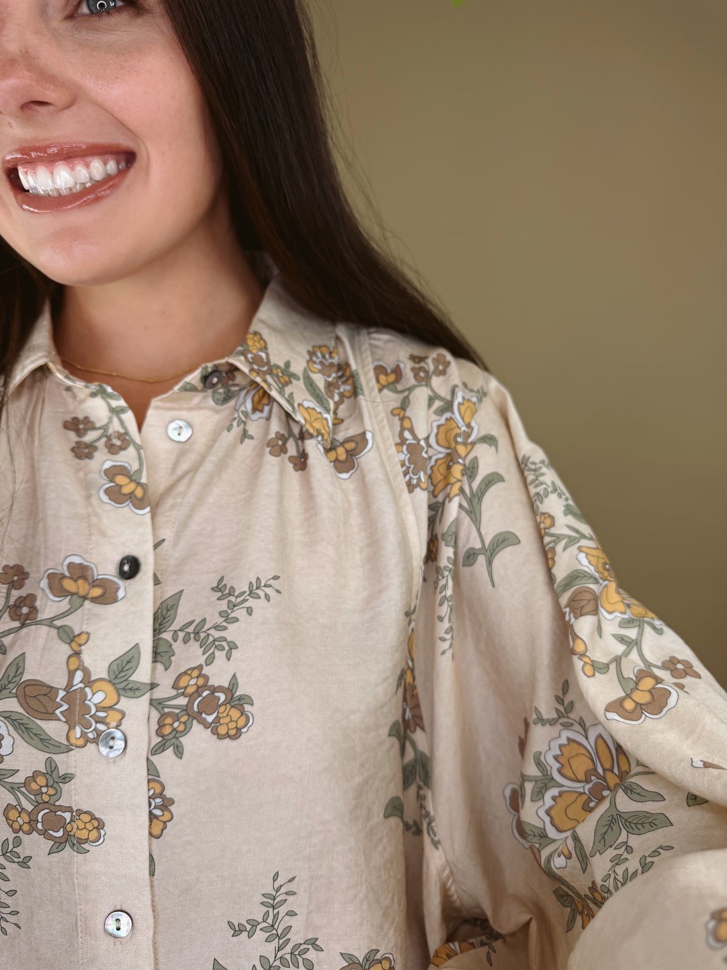 The Meadow Pleated Floral Top