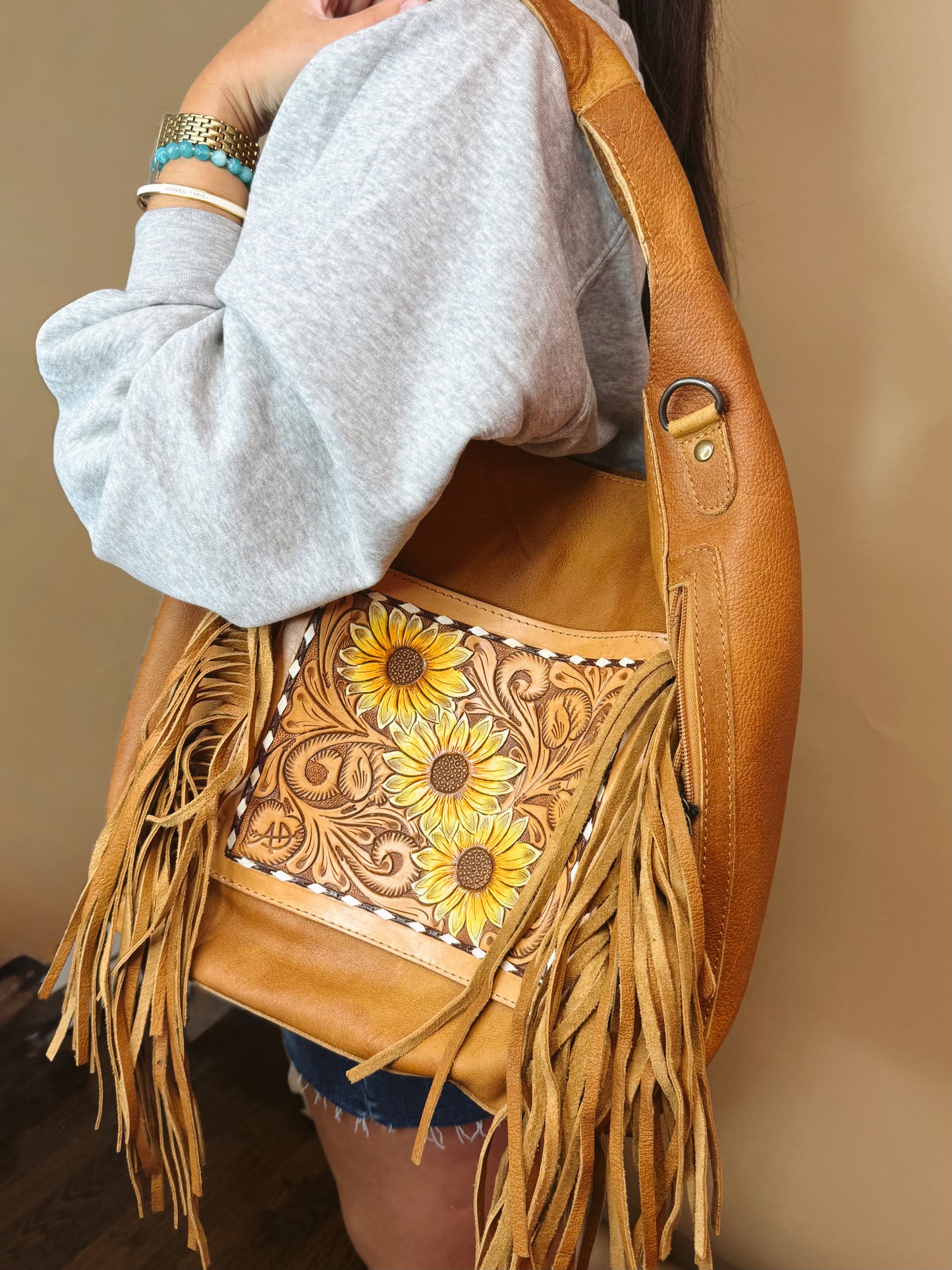 The Reno Sunflower Leather Purse