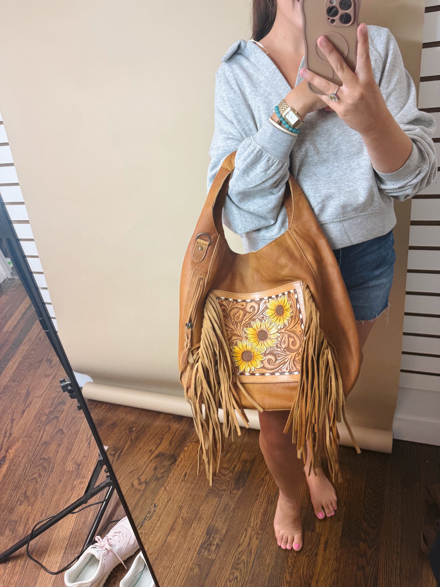 The Reno Sunflower Leather Purse