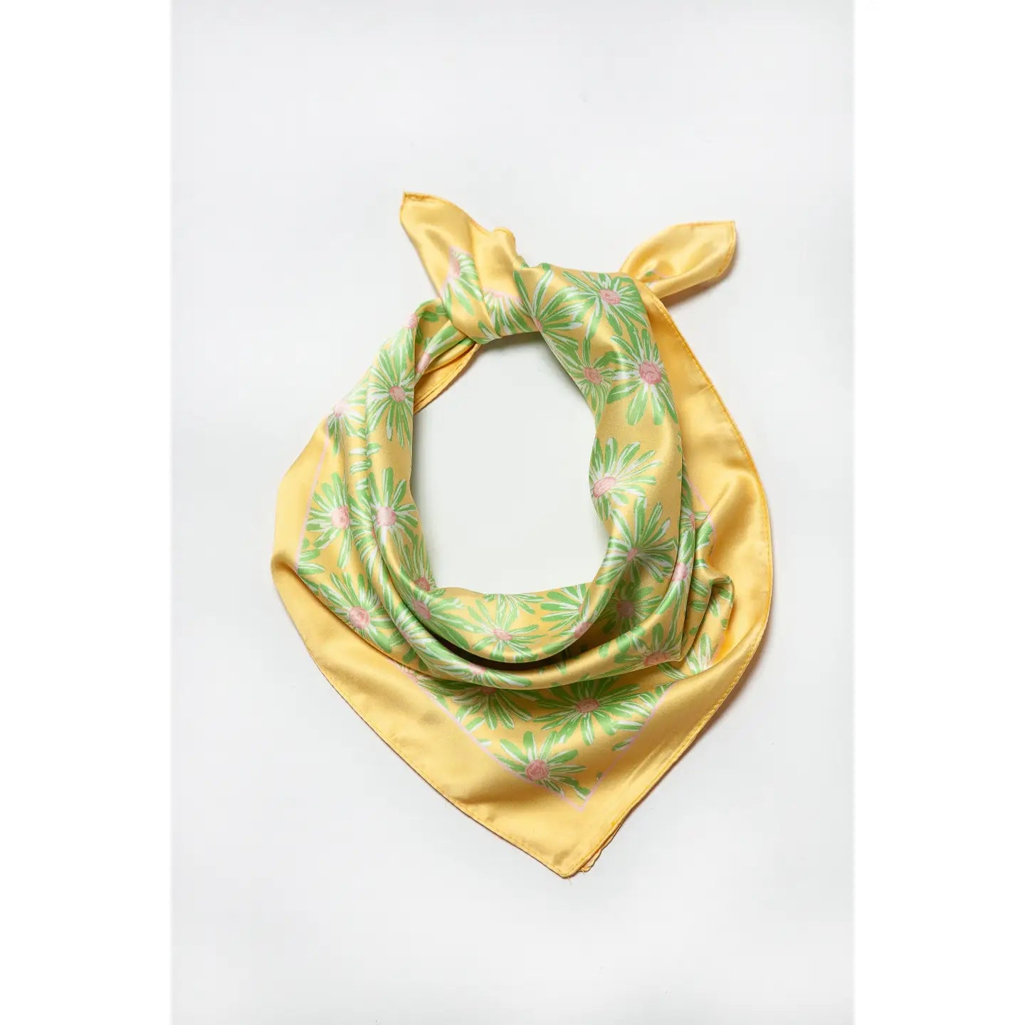 Retro Yellow Print Silky Bandana