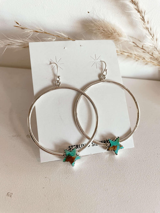 Turquoise Twilight Hoops #122