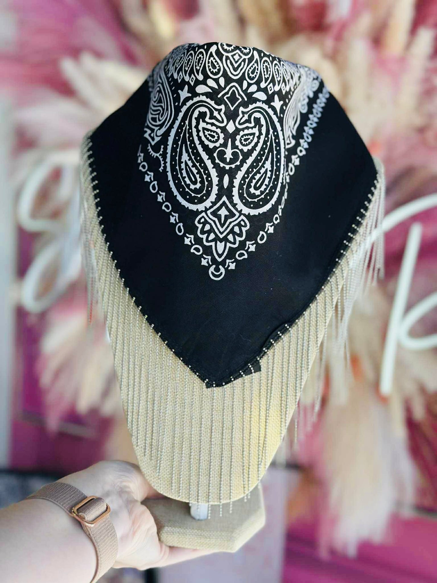 Bling Chain Fringe Bandana