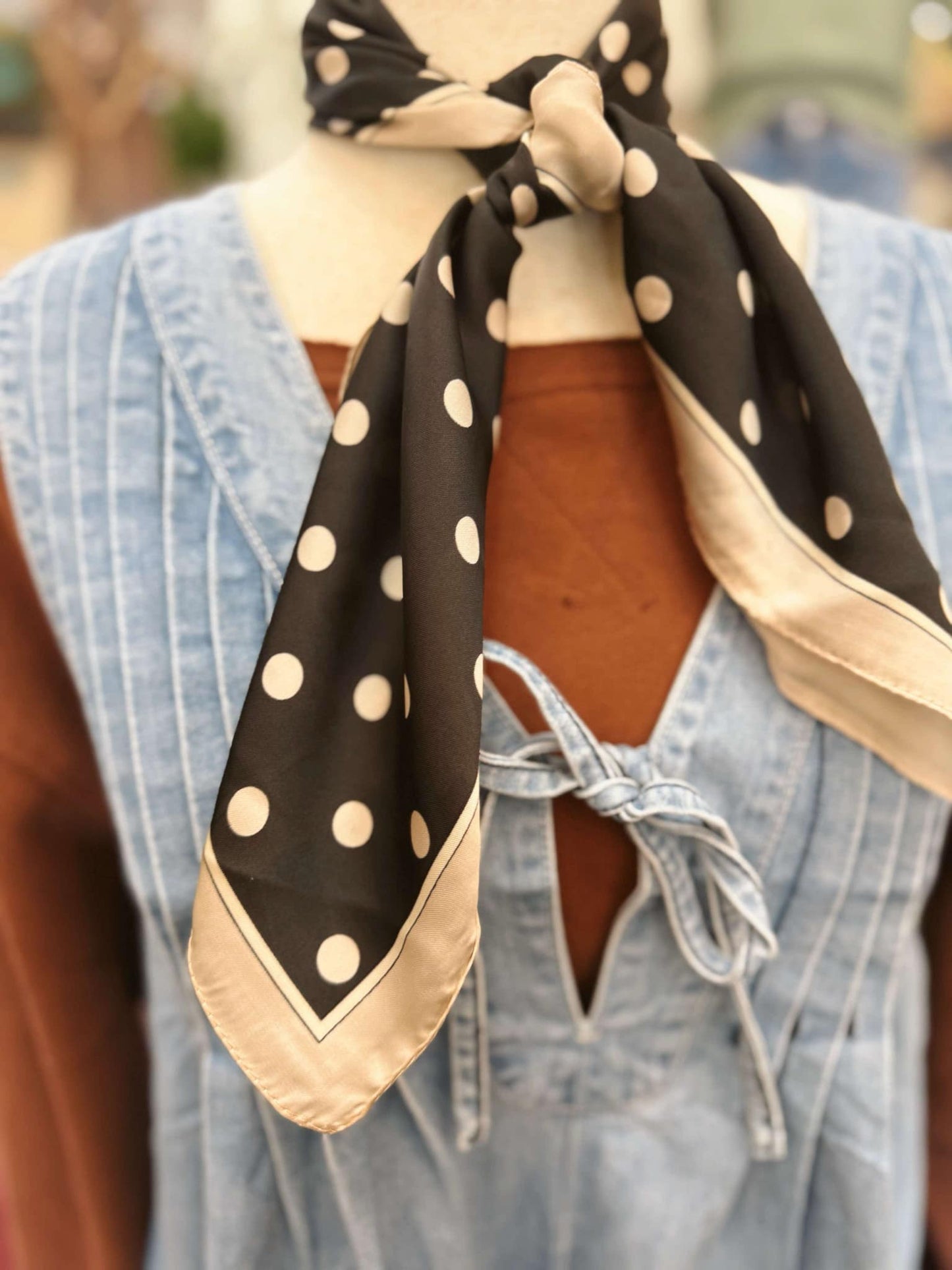 Polka Dot Contrast Bandana