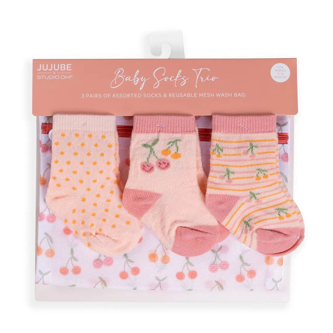 Cherry Cute Trio Baby Socks