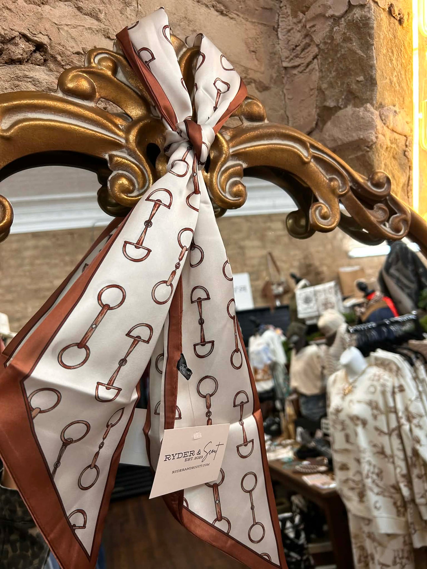 The Houston Horse Bit Twilly Satin Scarf