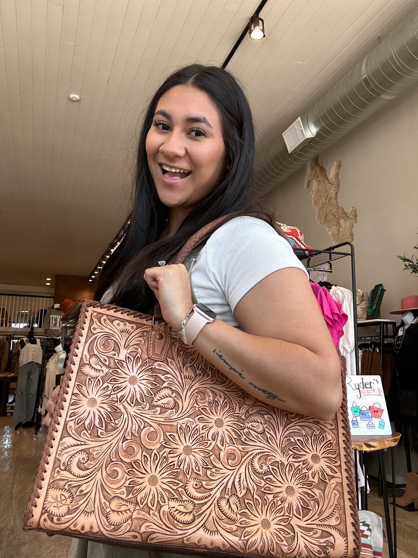 The Sheron Hand Tooled Leather Purse