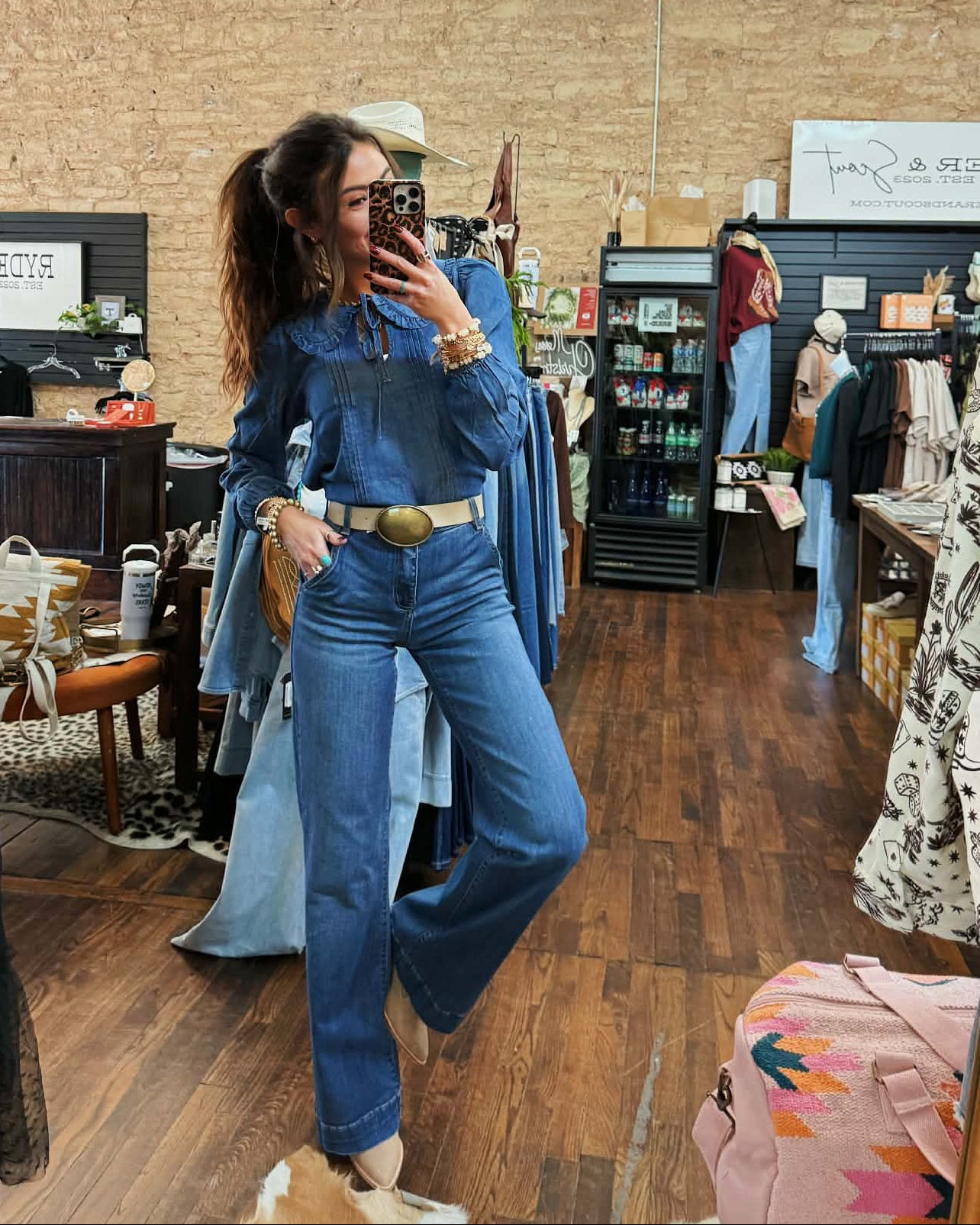 The Sweetheart Denim Blouse