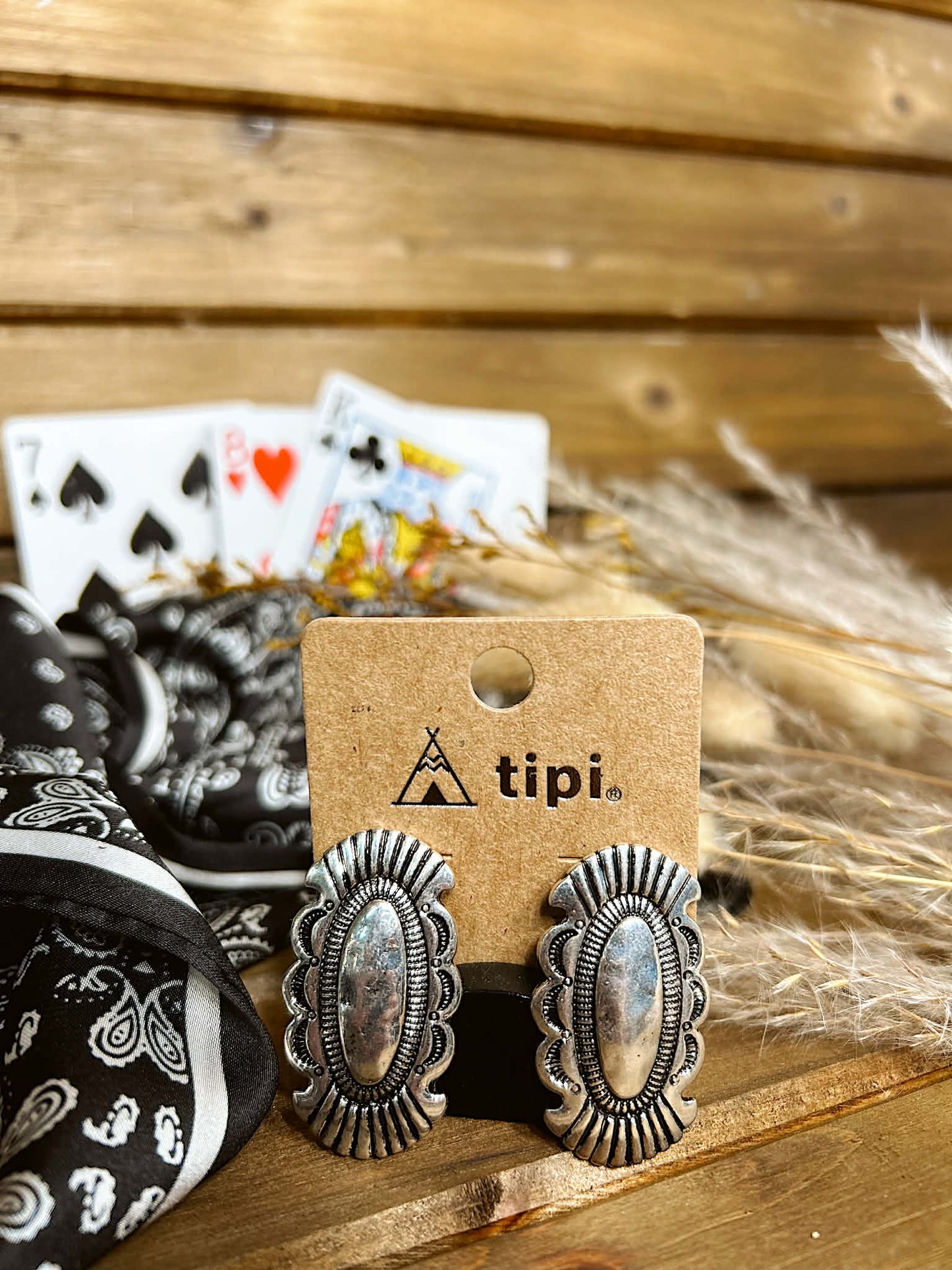 Snow Dust Concho Earrings