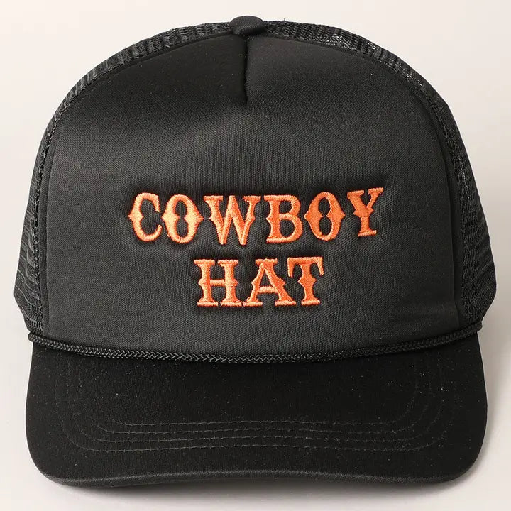 Cowboy Hat Embroidered Trucker Hat