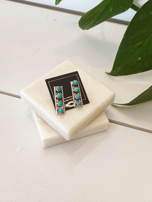 Authentic Turquoise Vista Sterling Silver Earrings #310
