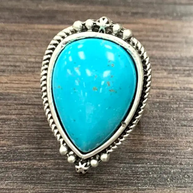 Codi Teardrop Turquoise Ring