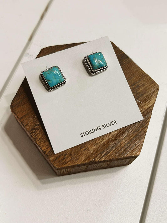 Authentic Sterling Silver Square Studs