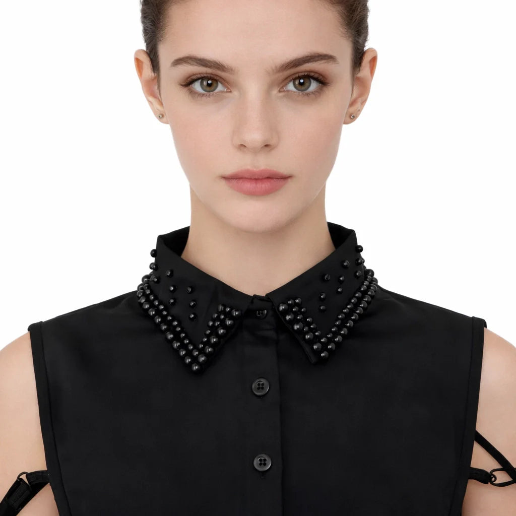 Black Pearl Fake Collar Dickey