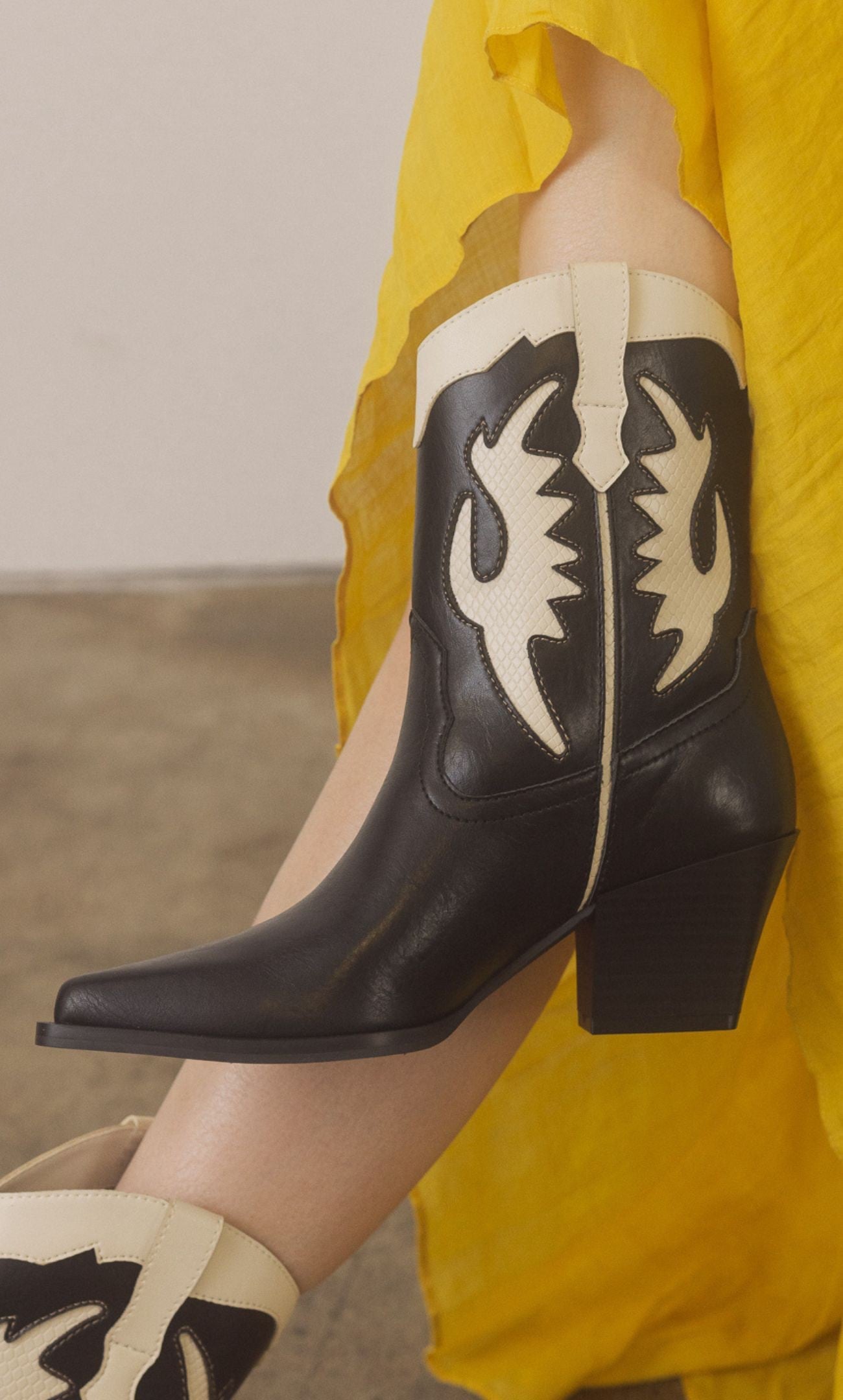 Houston Black White Booties
