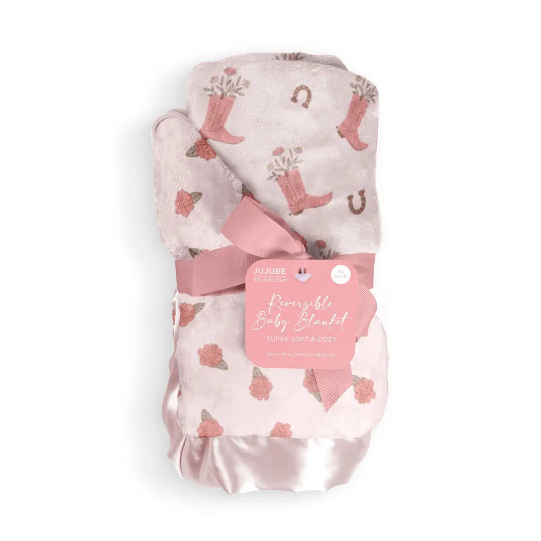 Reversible Baby Blanket Bloomin' Boot