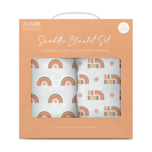Be Kind Rainbows Swaddle Blanket Set
