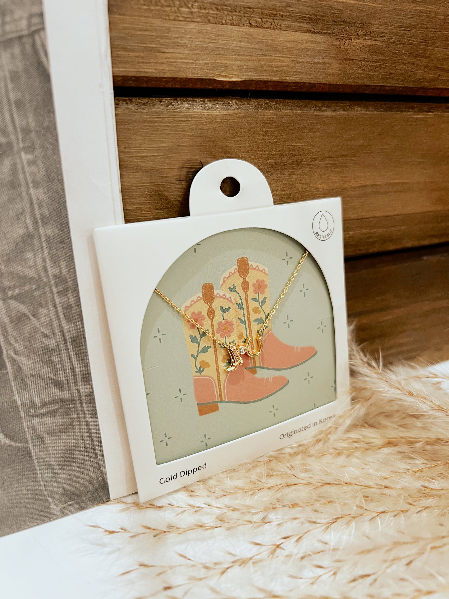 Lucky You Boot & Horseshoe Necklace