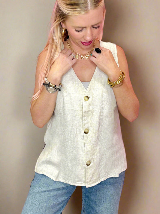 Easy Breezy Linen Vest