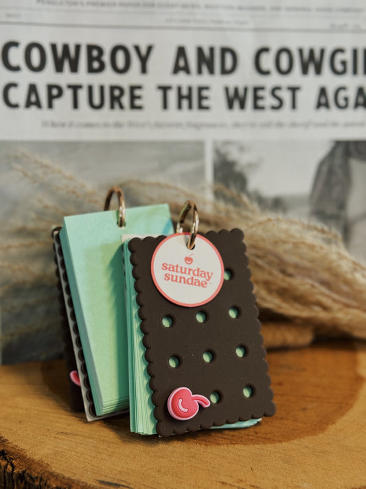 Mint Mini Ice Cream Sandwich Charm Note Cards