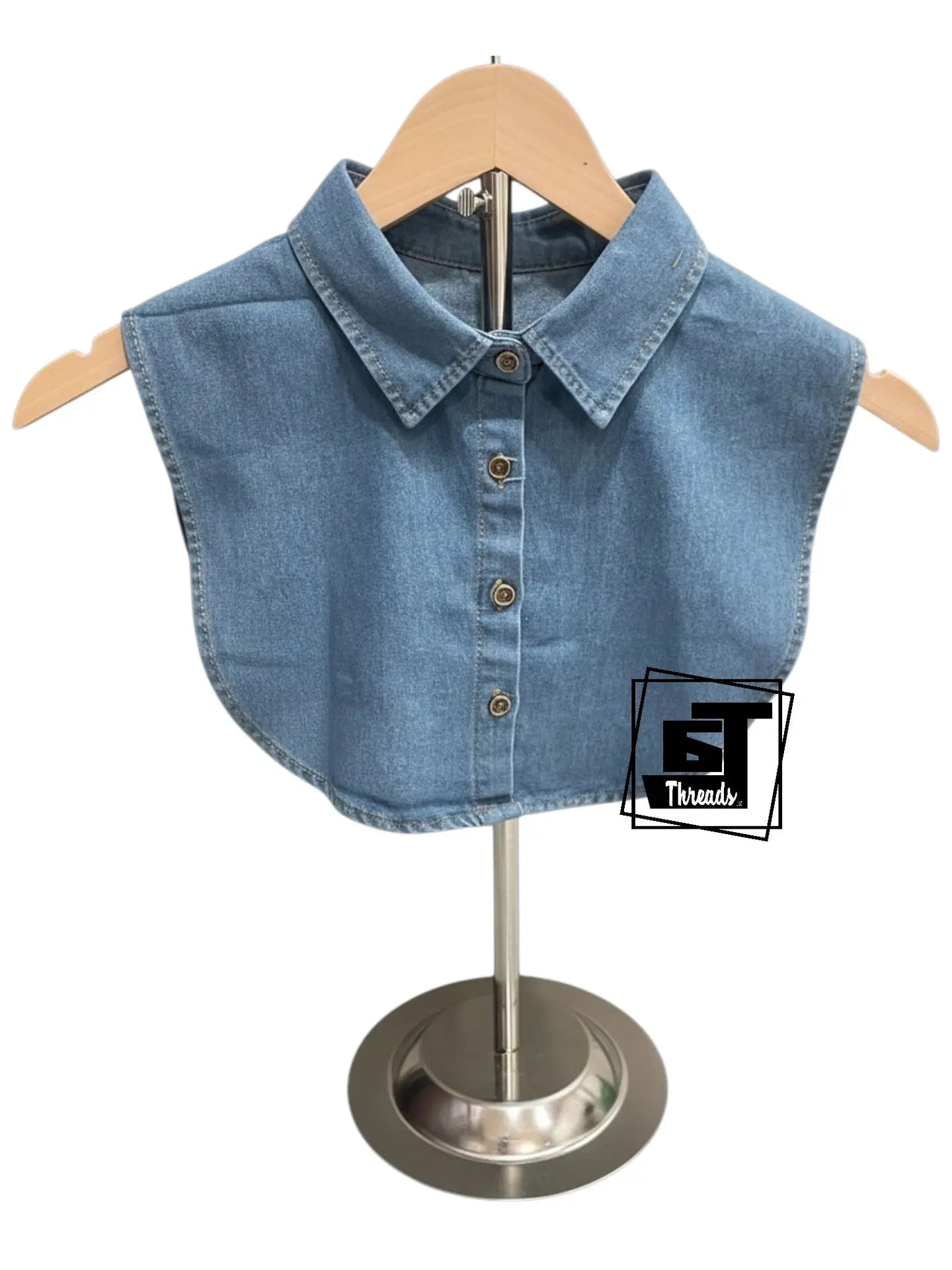 Dark Denim Fake Collar Dickey
