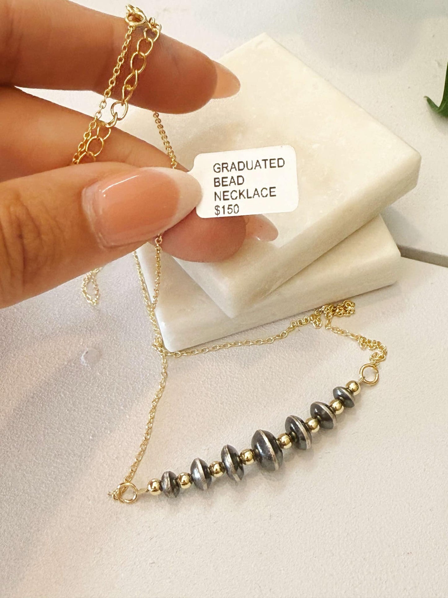 Authentic Lunar Glow Graduated Bead Necklace #315