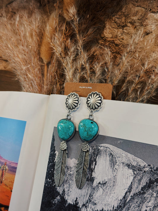 Desert Sky Feather Statement Earrings