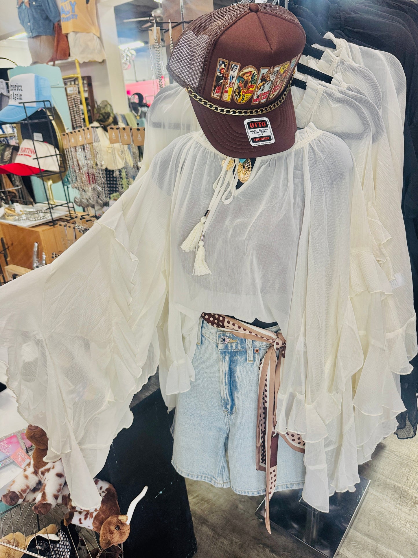 Twirl & Whirl Ruffle Blouse