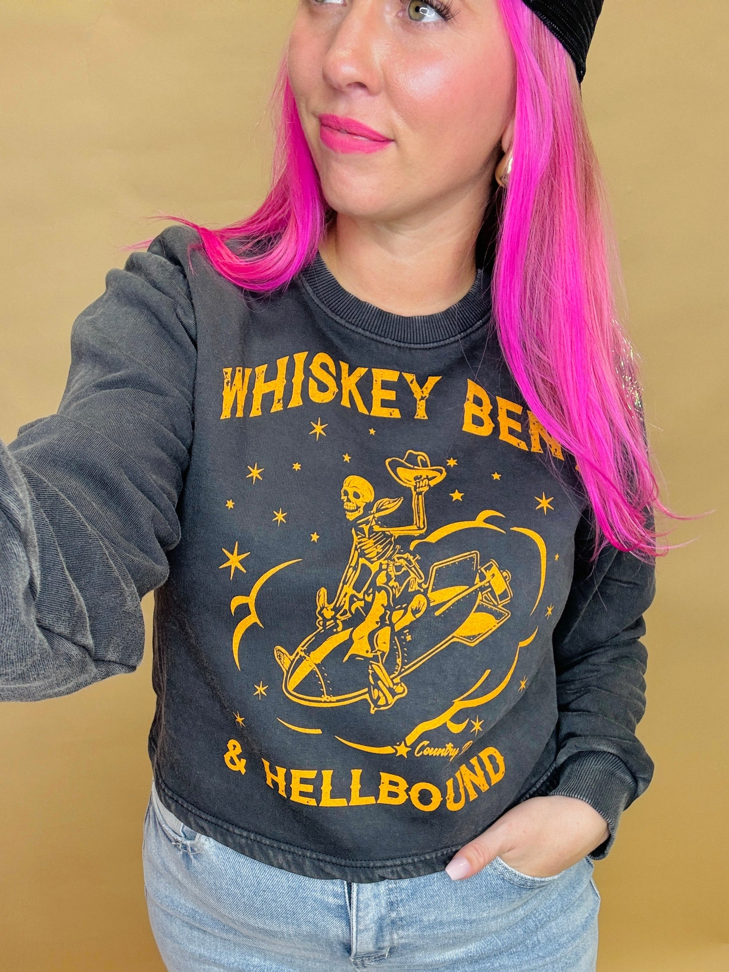 Whiskey Bent Hellbound Cropped Sweatshirt