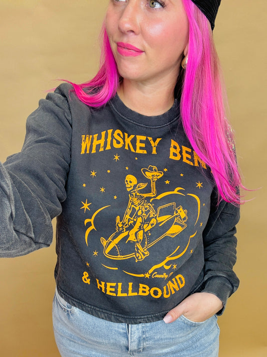 Whiskey Bent Hellbound Cropped Sweatshirt