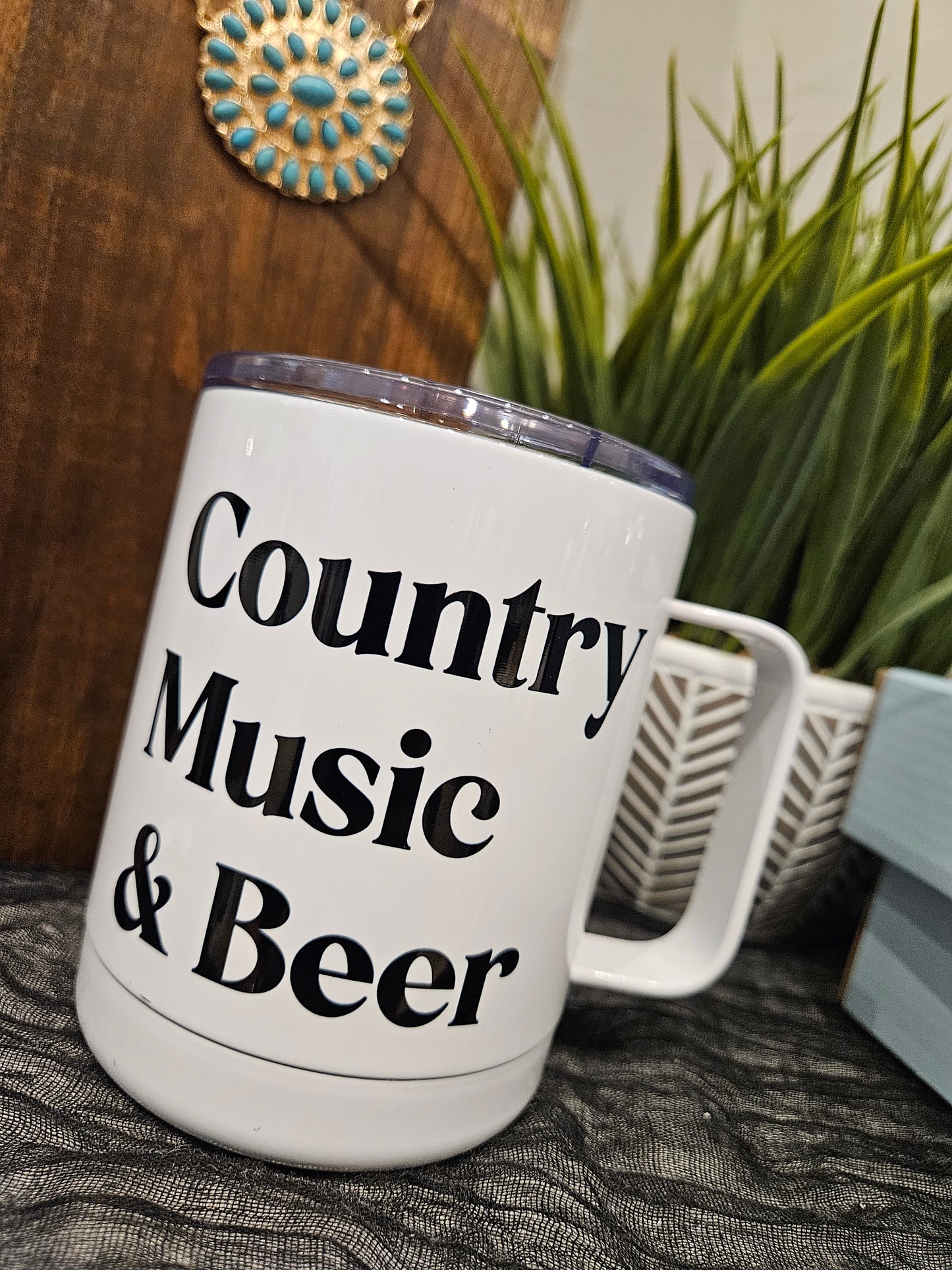 Country Music And Beer Travel Mug