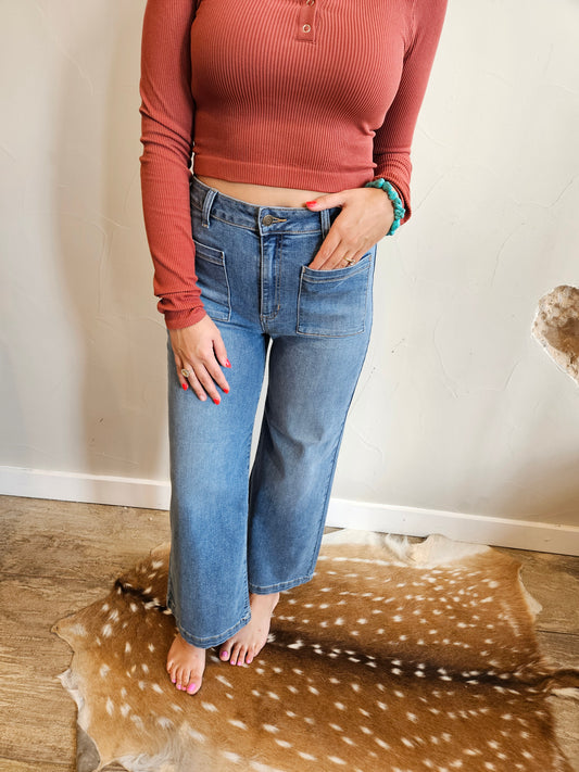 The Katie Crop Wide Leg Jeans