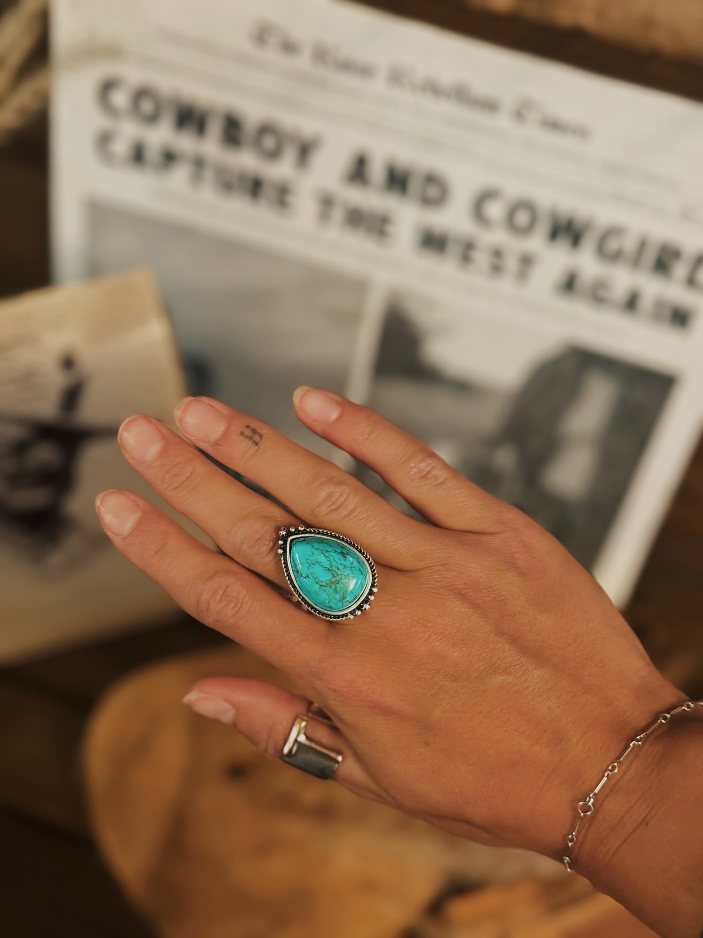 Codi Teardrop Turquoise Ring