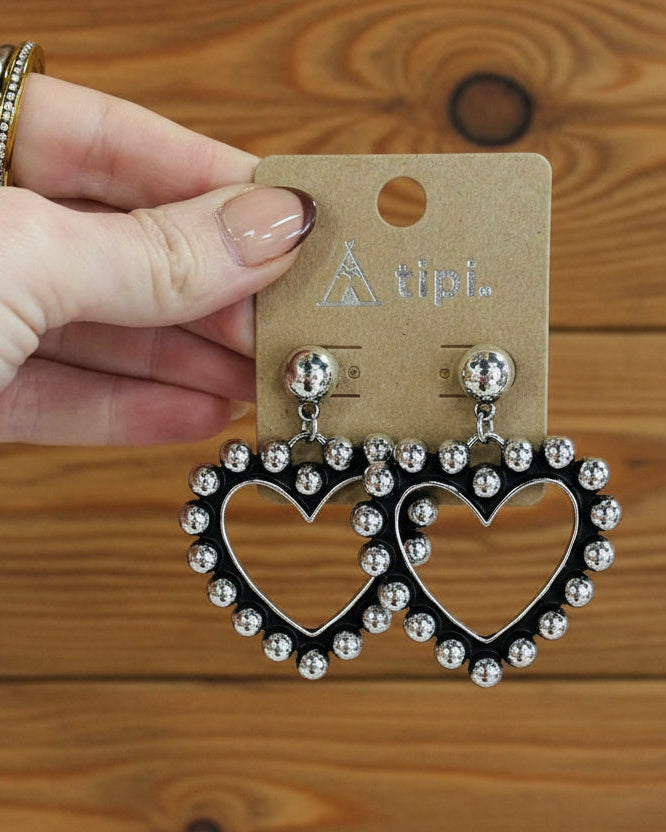 The Studded Heart Earrings