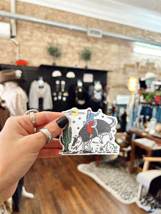Armadillo Cowboy Sticker