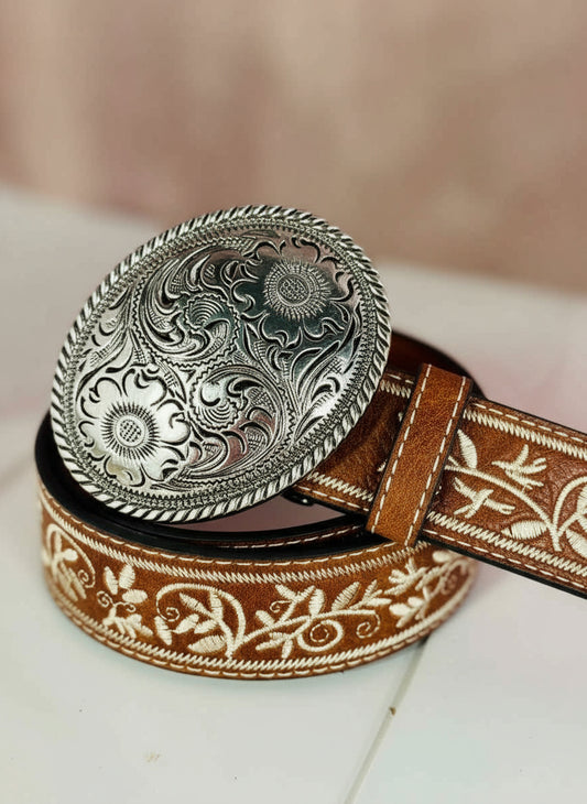 Saddle Stitch Embroidered Belt