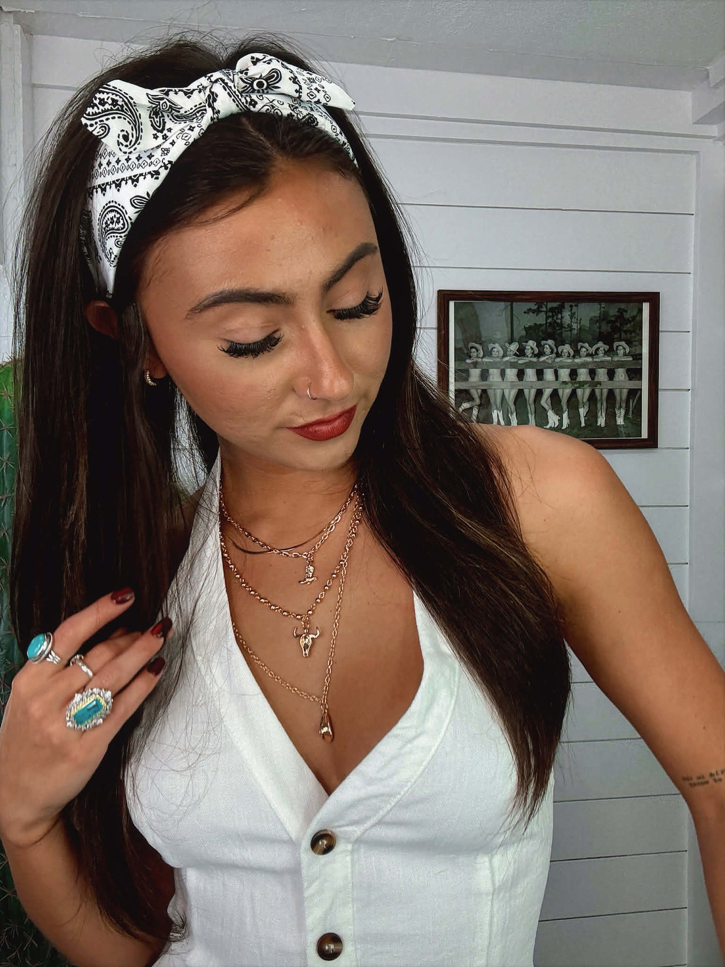 Blanco Paisley Headband