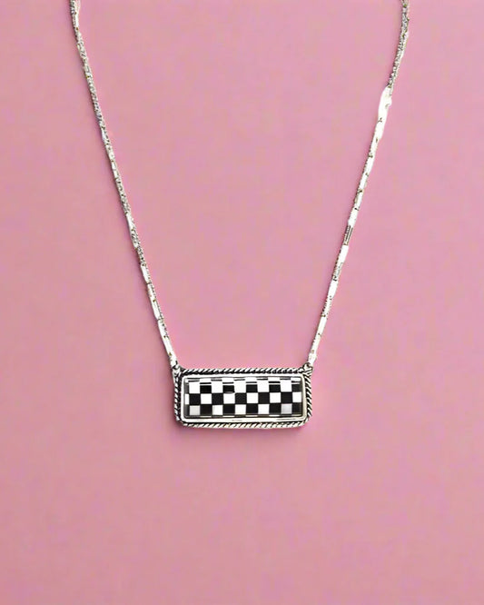 The Checkered Bar Necklace