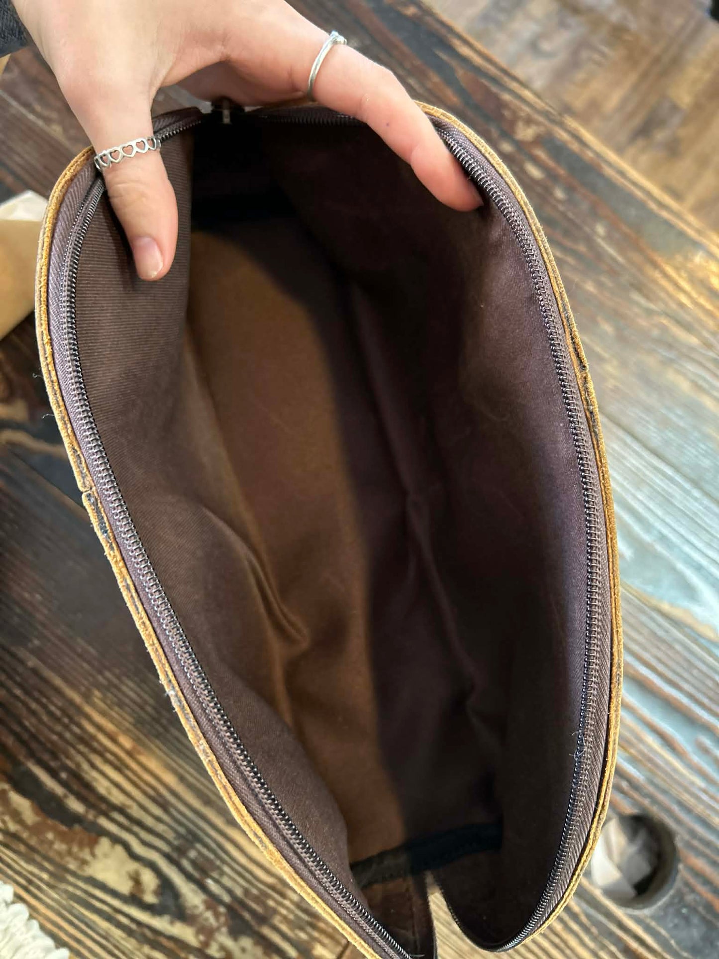 Waxed Leather Toiletry Pouch
