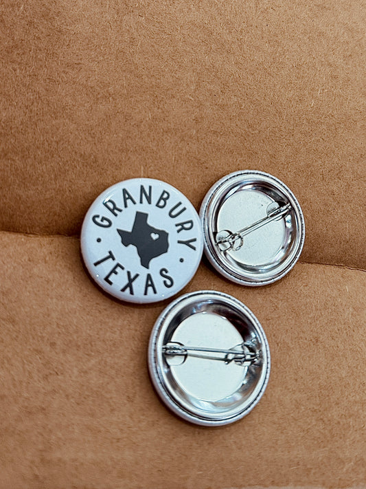 Granbury TX Pin Button