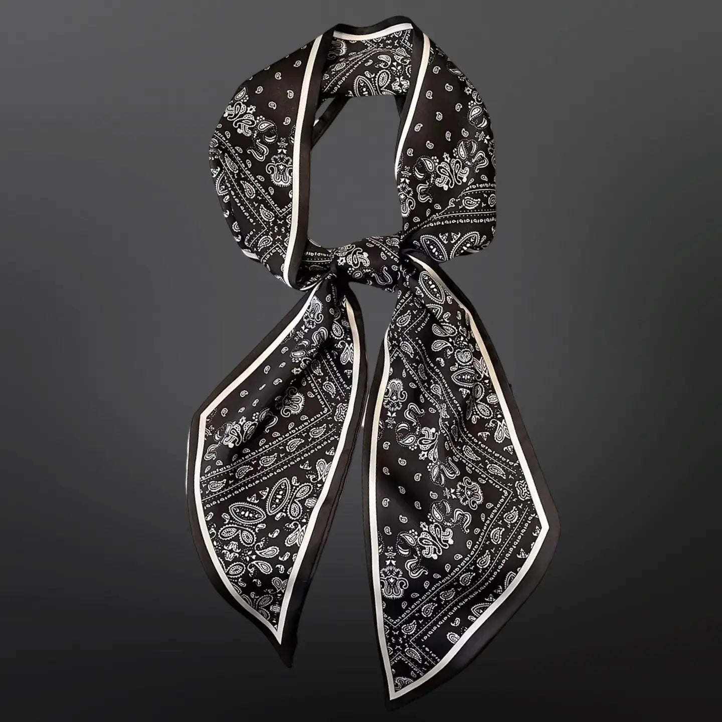 Western Paisley Bandana Print Twilly Scarf